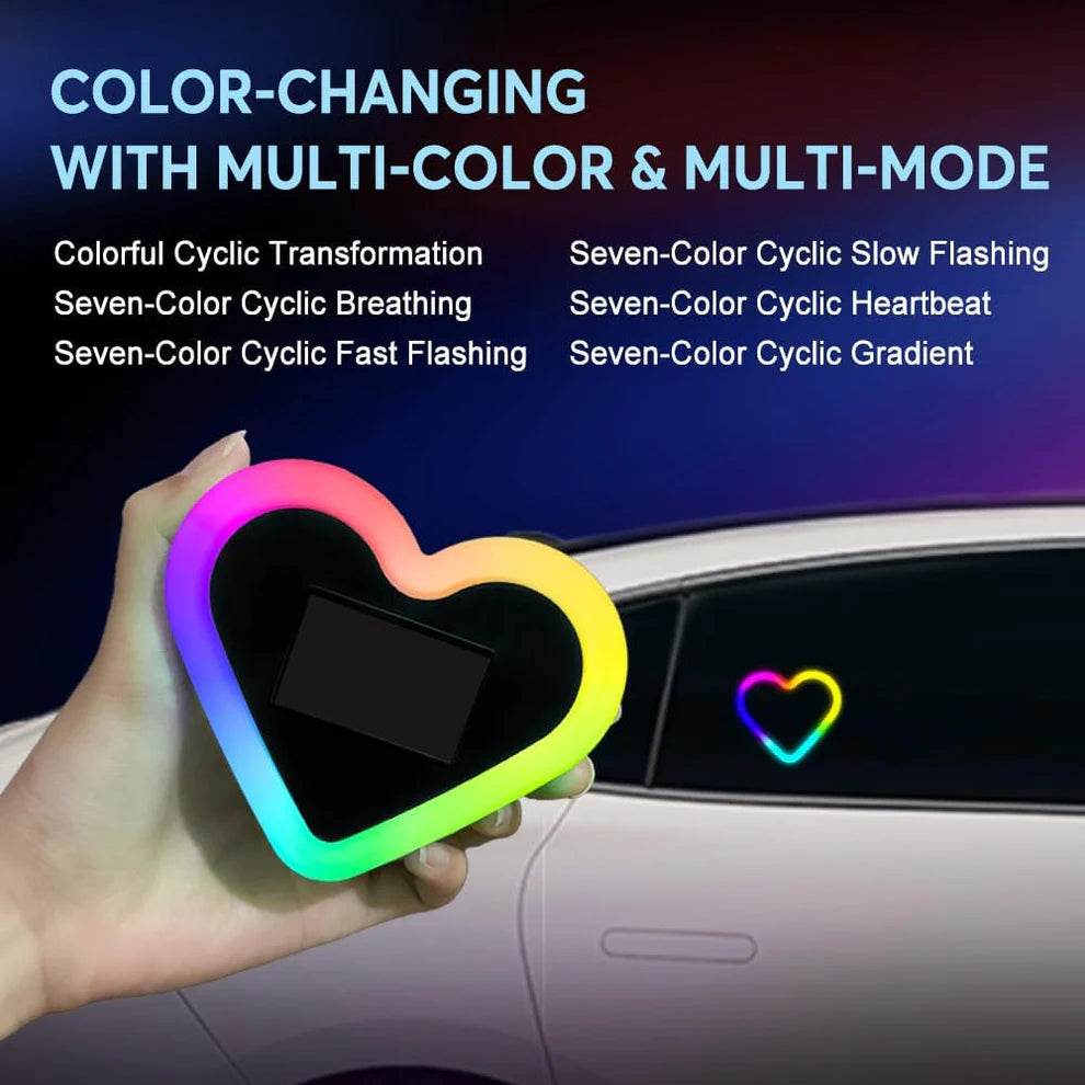 LumiHeart RGB Car Window Light — Wireless Smart Glow